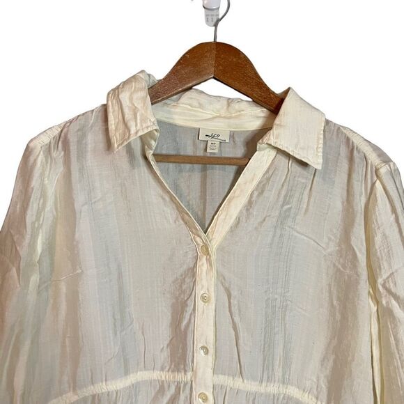 3 for $30! J. Jill petite sheer long sleeve blouse - Picture 2 of 12